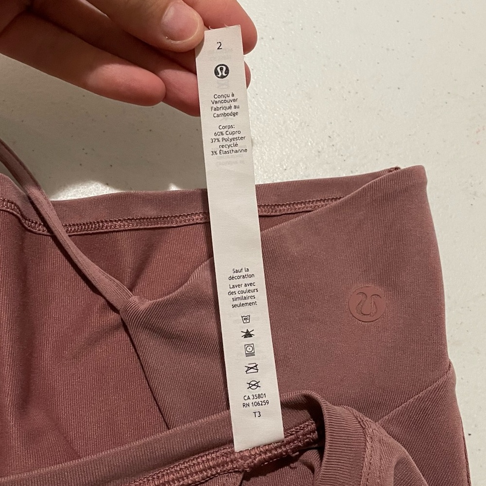 Rare Lululemon Open Tie Back Short Sleeve Crop Top Spiced Chai Pink Size 2 - Picture 8 of 13